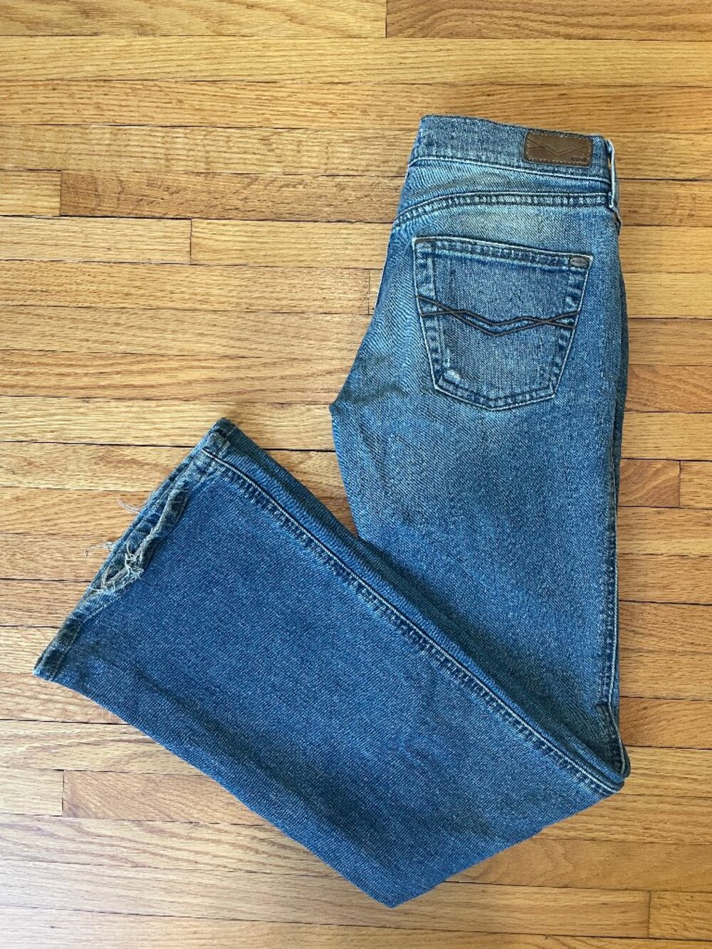 Mavi Marie Super Low Rise Flare Jeans Size 25 Medium Wash Y2K